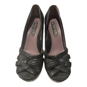 Taryn by Taryn Rose Leather Platform Wedge Shoes - Black Size 9